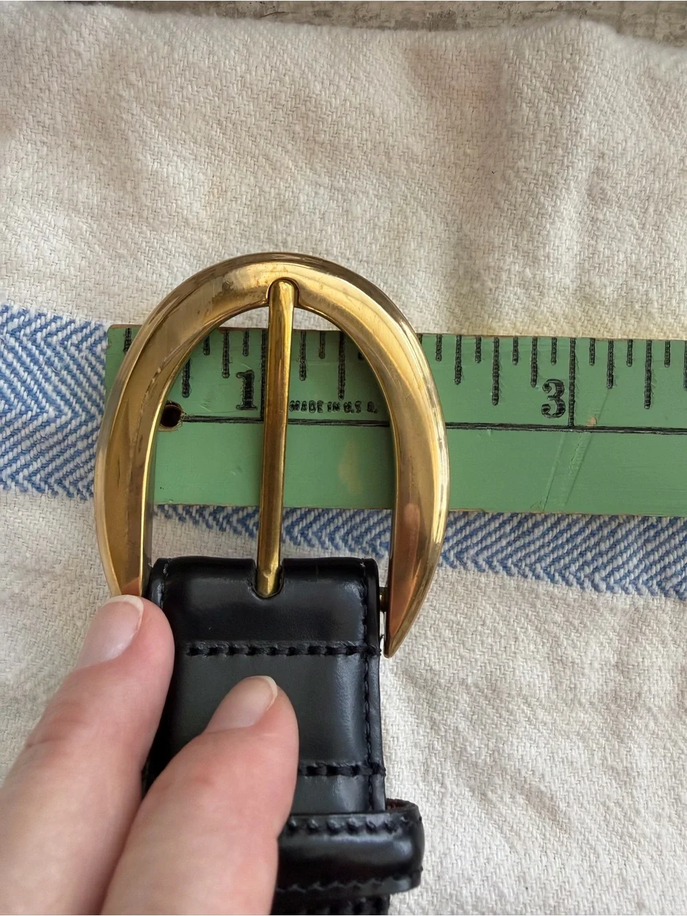 COACH Belt Size M Brass Hardware Black Leather Made in Italy 35”